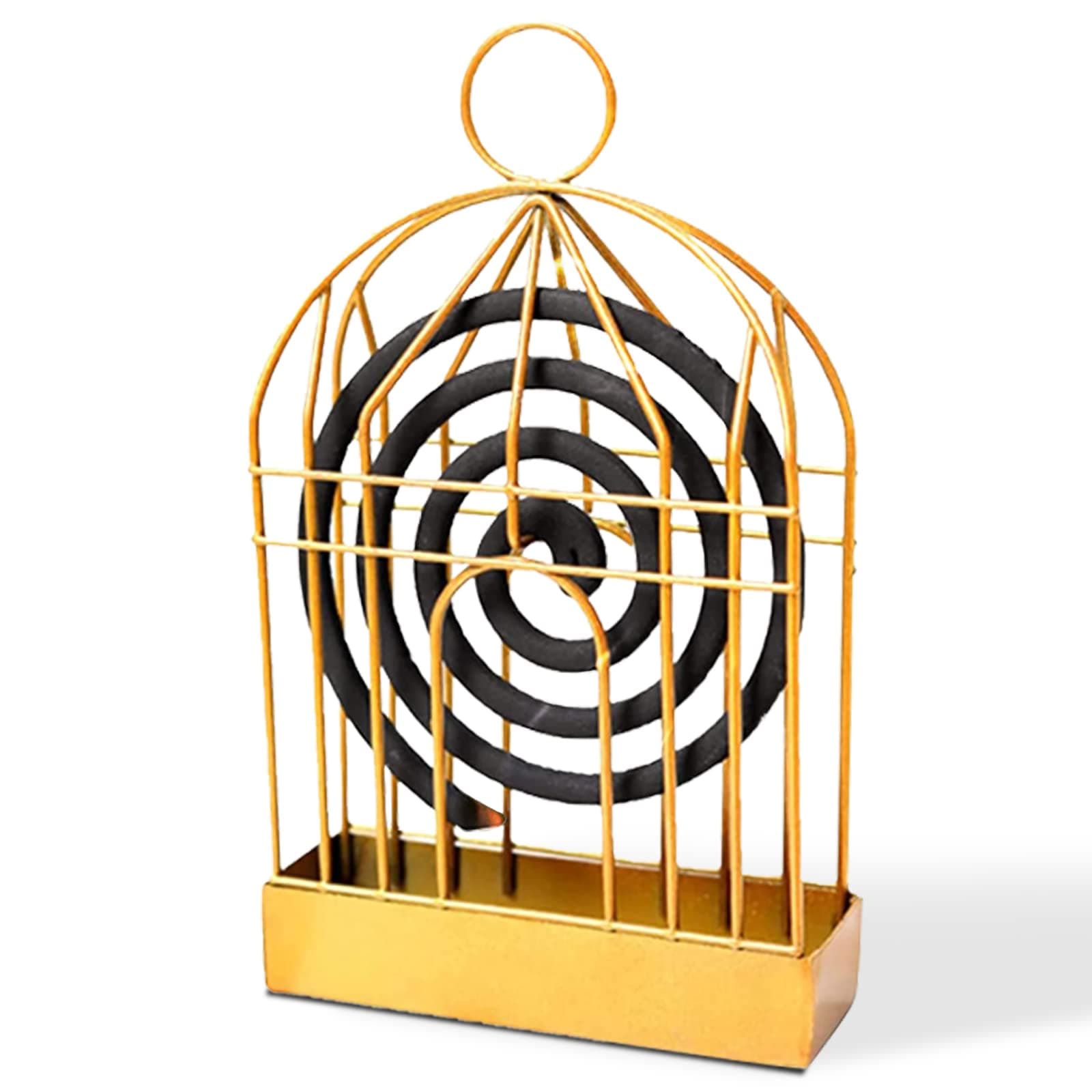 Familie Vogelkäfig Räucherstäbchenhalter,Mückenspirale Mosquito Rack,Meditation Dekorative Räuchergefäß,Räucherspirale Rack Mit Griff Kann Für Zu Hause,Einkaufszentrum,Bad Usw.Verwendet Werden (Gold) A-gold