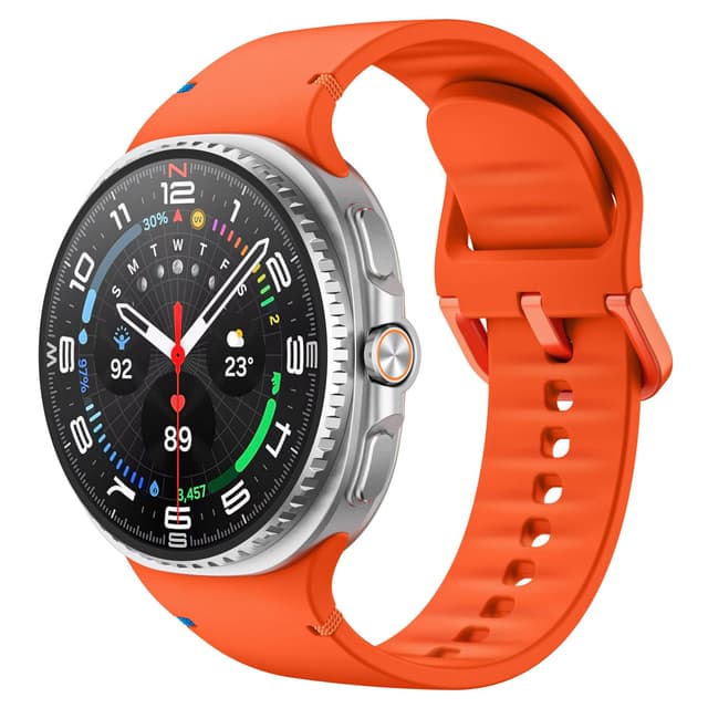 MoKo Sport Armband für Samsung Galaxy Watch 8 Armband 40mm 44mm/Galaxy Watch 8 Classic 46mm, Weiches Sillikon Uhrenarmband Ersatzarmband für Herren Damen Orange Medium / Large