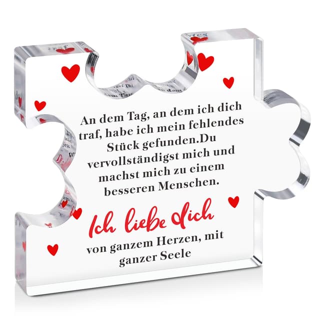 Geschenk für Frauen, Graviertes Acryl Block Puzzle, Nikolaus Geschenke für Frauen Sie Freundin an Valentinstag Geburtstag Jahrestag Weihnachten