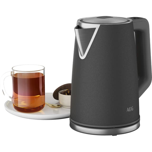 AEG Wasserkocher Deli 5 | 2400 Watt | 5 einstellbare Temperaturstufen | 1,7 l | automatische Sicherheitsabschaltung | Anti-Tropf-, Turbo- und Warmhaltefunktion | Energiesparend | Anthrazit | K5-1-6AN Anthrazit Wasserkocher