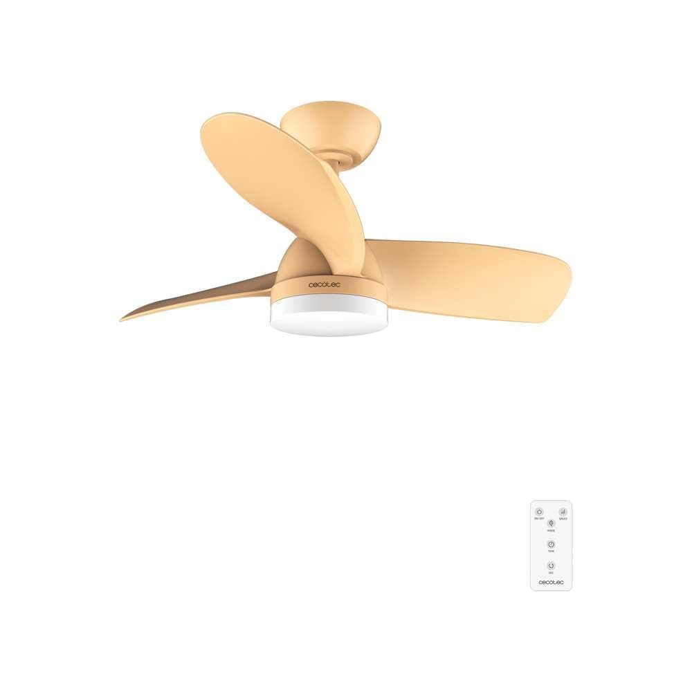 Cecotec - Deckenventilatoren mit Licht EnergySilence Aero 3050 Orange, 35 W, DC -Motor, Durchmesser 36 Zoll mit LED -Licht, Fernbedienung, Timer, 6 Geschwindigkeiten und 3 Klingen