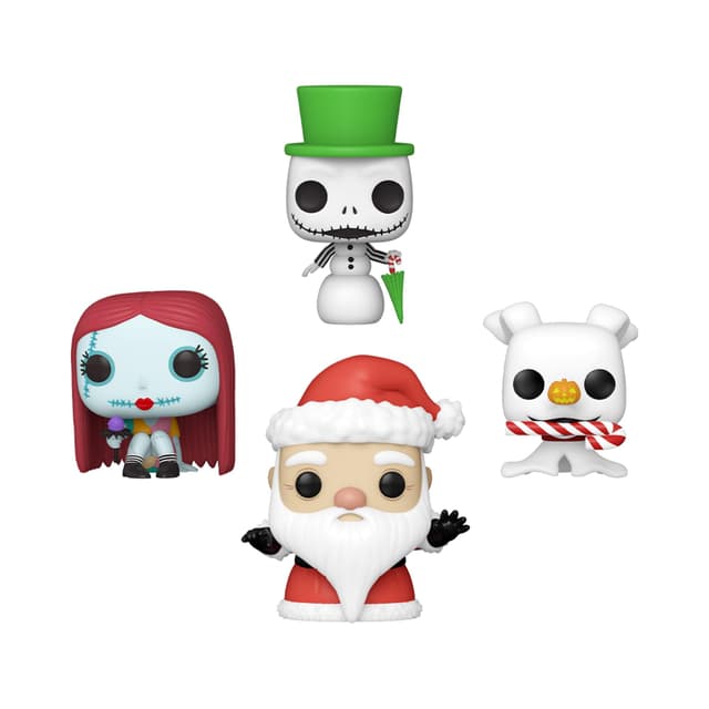 Funko Pocket POP! Disney The Nightmare Before Christmas - Jack Skellington - Tree Holiday Box 4 Pieces - Schlüsselanhänger - Vinyl-Minifigur Zum Sammeln Neuartiger Schlüsselanhänger - Strumpffüller