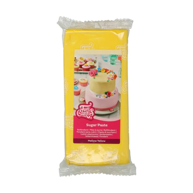 FunCakes Rollfondant Mellow Yellow: Einfach zu verwenden, glatt, flexibel, weich und biegsam, perfekt zum Dekorieren von Kuchen, Halal, koscher und glutenfrei. 1 kg Mellow Yellow 1 kg