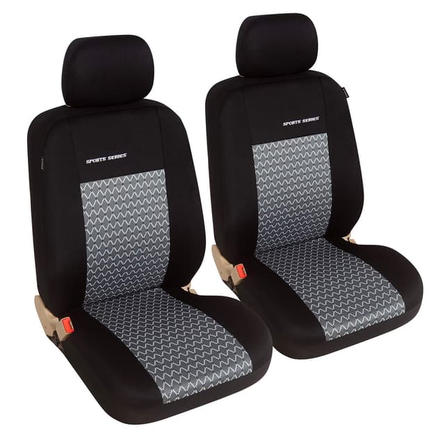 eSituro Einzelsitzbezug Auto Sitzbezüge universal Sitzbezug für Auto Schonbezug Schoner grau schwarz grau/schwarz