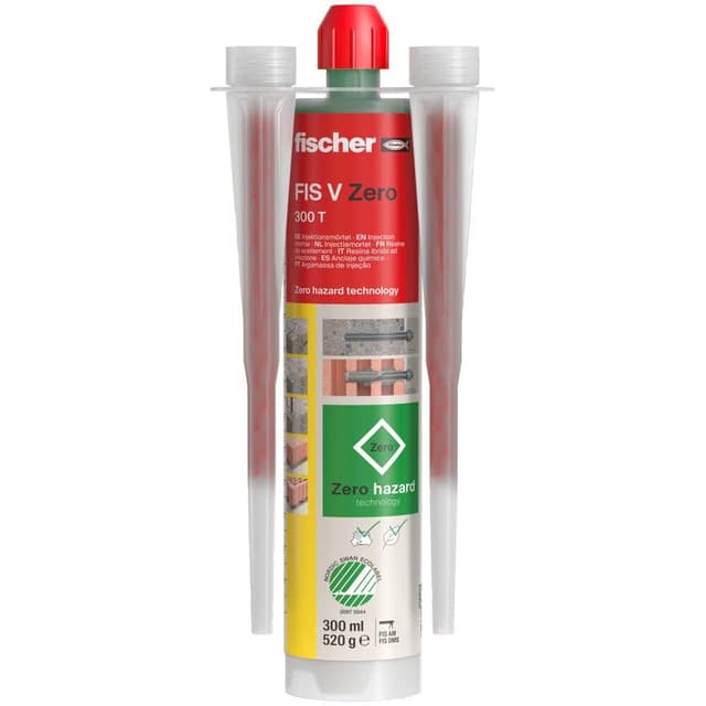 fischer Injektionsmörtel FIS V Zero 300 T, umweltschonender Universalmörtel, wetterfester Mörtel für den Innen- und Außenbereich, Mörtelmasse für Lasten in allen gängigen Baustoffen, 300 ml FIS V Zero 300 T Umweltfreundlicher Injektionsmörtel Umweltfreund