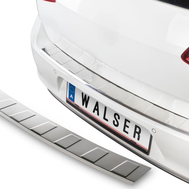 Walser Premium Ladekantenschutz für VW Passat B8 Variant (3G5, CB5) 2014-2019, 100% maßgeschneiderter Kantenschutz Edelstahl Proguard, Kofferraum Stoßstangenschutz Auto Made in EU Silber