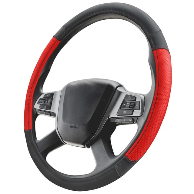 Upgrade4cars LKW Lenkradbezug 44-46 cm in Rot | Lenkradschoner Universal | Lenkradhülle für Sommer & Winter | Autozubehör Innenraum Deko Rot Lkw - 44-46 cm