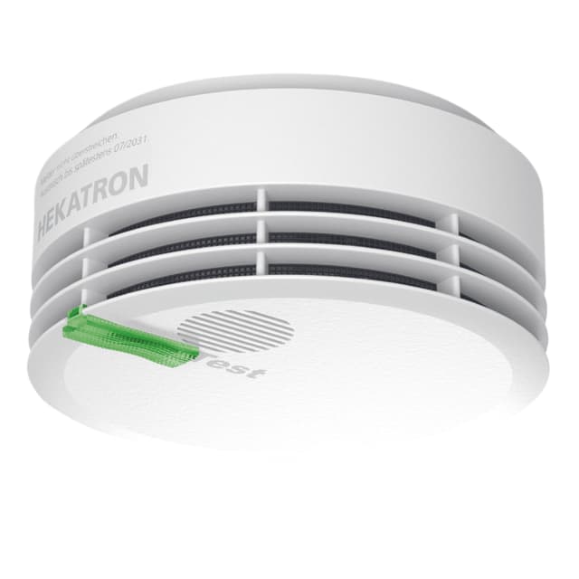 Hekatron Genius Plus – Rauchmelder 10 Jahre Batterie – Testsieger Stiftung Warentest – Made in Germany – inkl. 1x Klebepad – App-unterstützt – Brandmelder – 1 Stück 1er