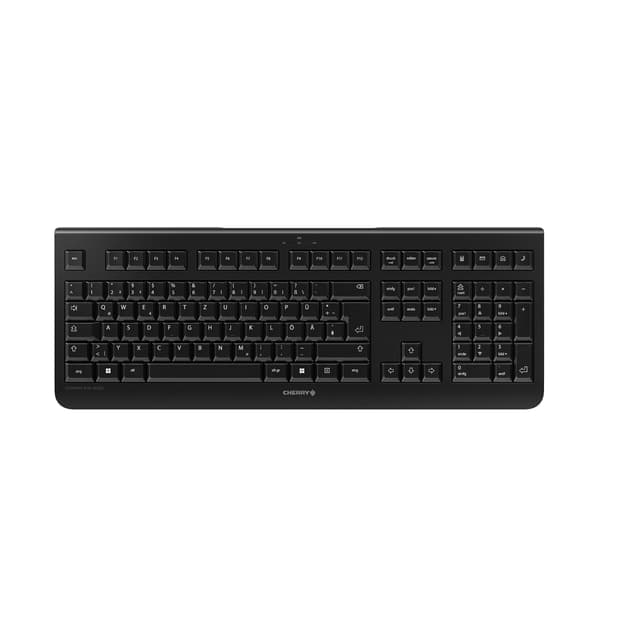 CHERRY KW 3000, Kabellose Tastatur mit Nummernblock, Deutsches Layout (QWERTZ), 2,4 GHz Funk, Geräuscharme Tasten, Flaches Design, Batteriebetrieben, Schwarz Schwarz Deutsches Layout - QWERTZ
