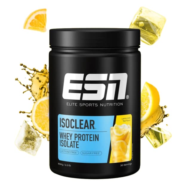 ESN ISOCLEAR Whey Isolate Protein Pulver, Lemon Iced Tea, 908 g, Proteinlimo mit fruchtig leckerem Geschmack, clear Whey - made in Germany Lemon Iced Tea 30 Portionen (1er Pack)