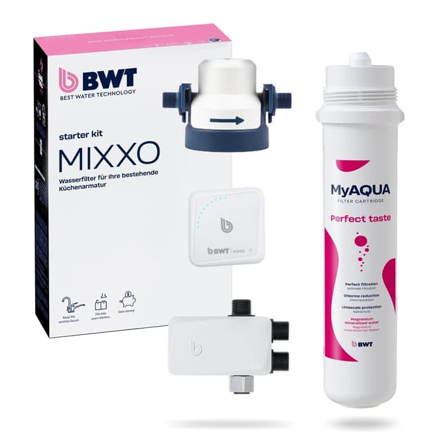 BWT MIXXO starter kit - Mineralizer | Untertisch Wasserfilter für bestehende Küchenarmatur | Mineralizer Filterkartusche für bestes Wasser