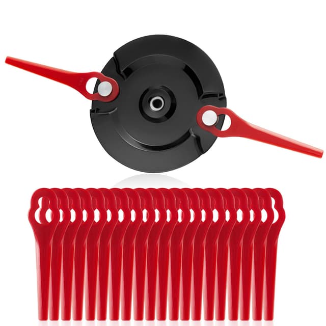 【Upgrade】 Doppelklingenhalter Trennscheibe Kompatibel mit Einhell Akku-Rasentrimmer GE-CT 18LI, Gardol | Master Gardener | Mr Gardener Zubehör, 20 Stück Klingen 1 Scheibe+ 20 Messer