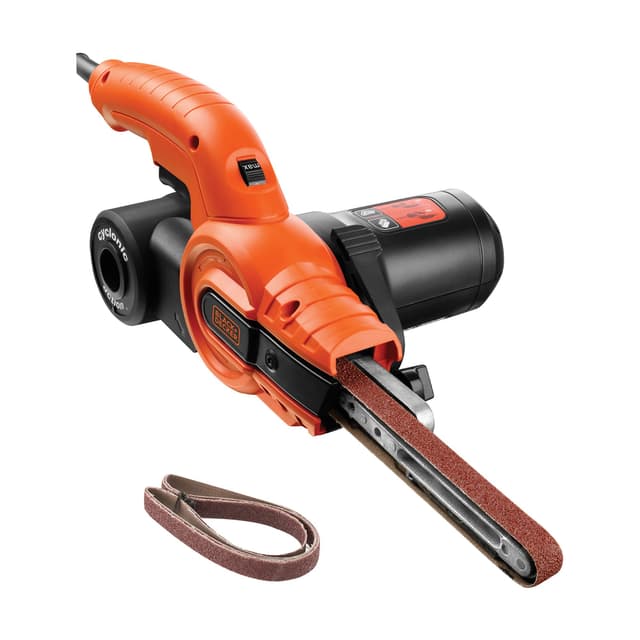 BLACK+DECKER 350W, 13mm Feilenschleifer mit 3 Schleifbändern & Staubsammelsystem, KA900E-QS