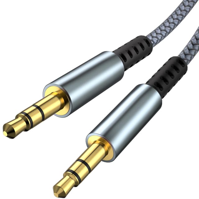Aux Kabel,Audio Kabel 3,5mm Klinke auf Klinke Stereo klinkenkabel 3,5 [1,2M] Nylon Geflochtenes Klinkenkabel für Autoradio,Kopfhörer,PC,Handy,Stereoanlage,Tablet,Lautsprecher,MP3/MP4 Player Grau