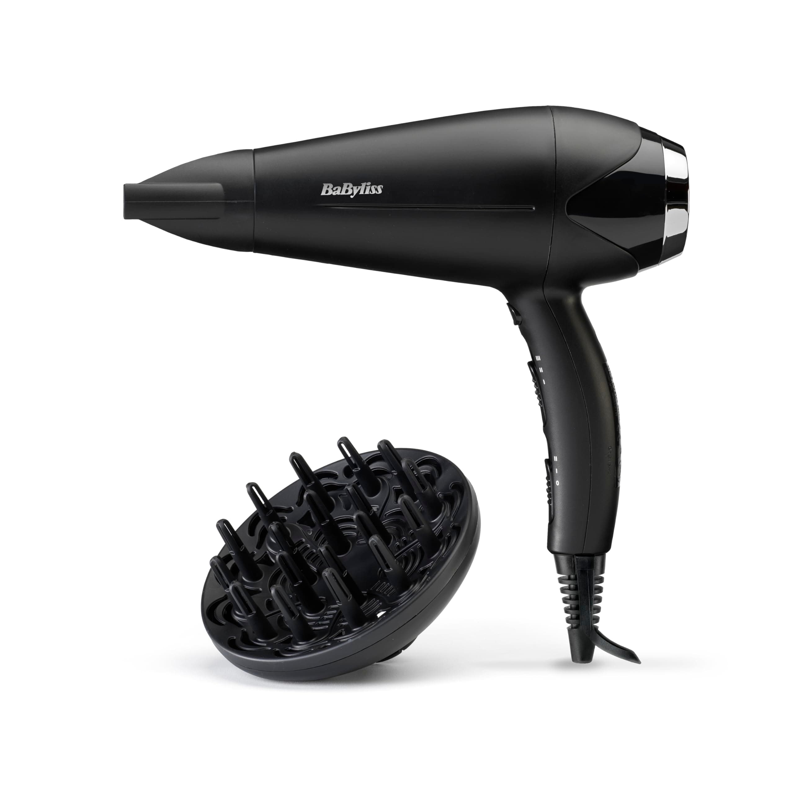 BaByliss Haartrockner Turbo Smooth – 2200 W leistungsstarker Föhn, großer Diffusor, Ionen-Technologie mit Anti-Frizz, 3 Temperatureinstellungen & 2