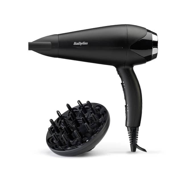 BaByliss Haartrockner Turbo Smooth – 2200 W leistungsstarker Föhn, großer Diffusor, Ionen-Technologie mit Anti-Frizz, 3 Temperatureinstellungen & 2