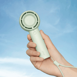 JISULIFE Tragbarer Mini-Ventilator, flügelloses, sicheres Design, leistungsstarker Turbo-Handventilator mit 5 Geschwindigkeiten, 16 Stunden maximale Kühlzeit, ideal für Reisen/Wimpern/Geschenk 4500mAh Grün