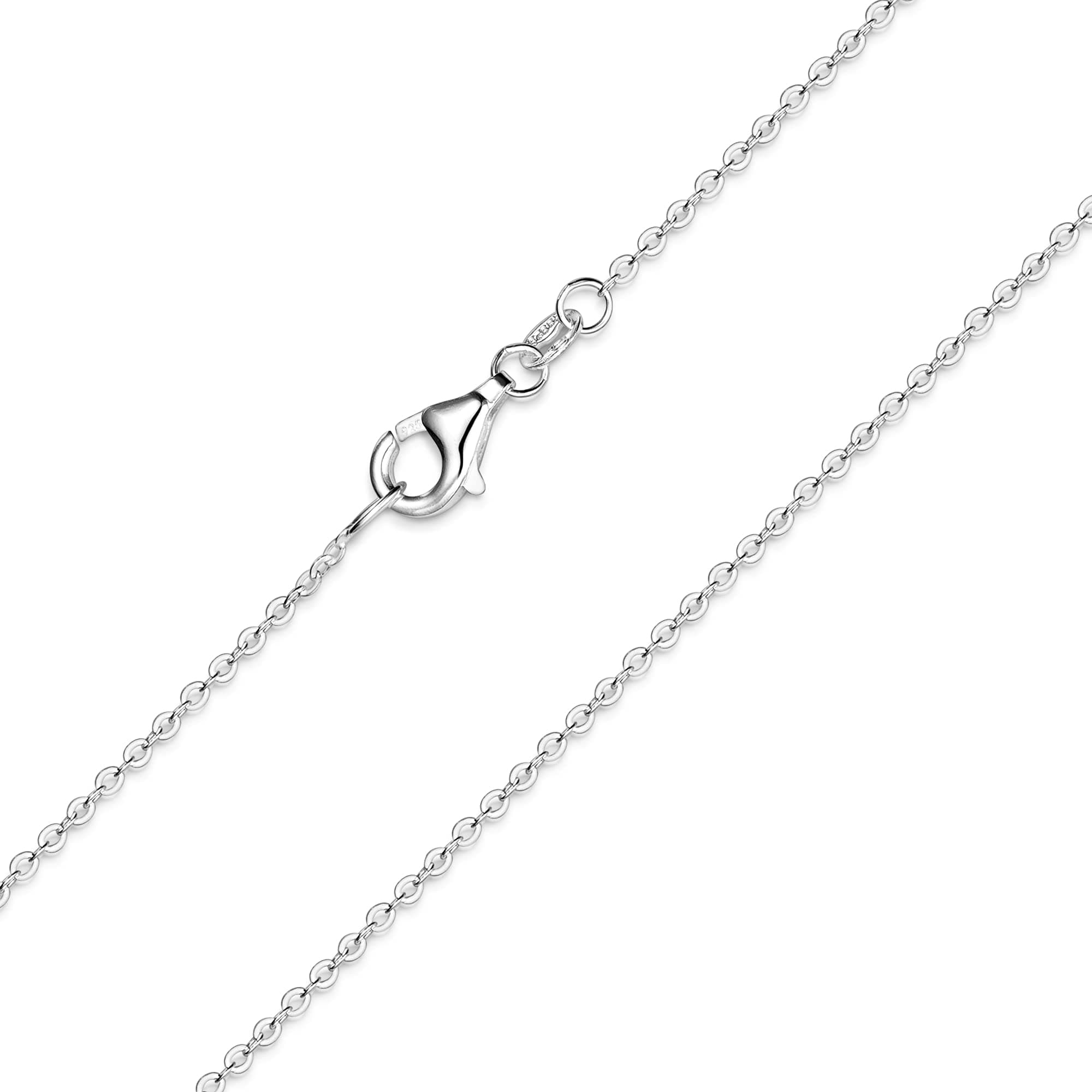MATERIA feine Ankerkette 925 Sterling Silber - 1,2mm Halskette silber in 40 45 50 55 60 70 80 cm verfügbar #K30 45.0 Zentimeter