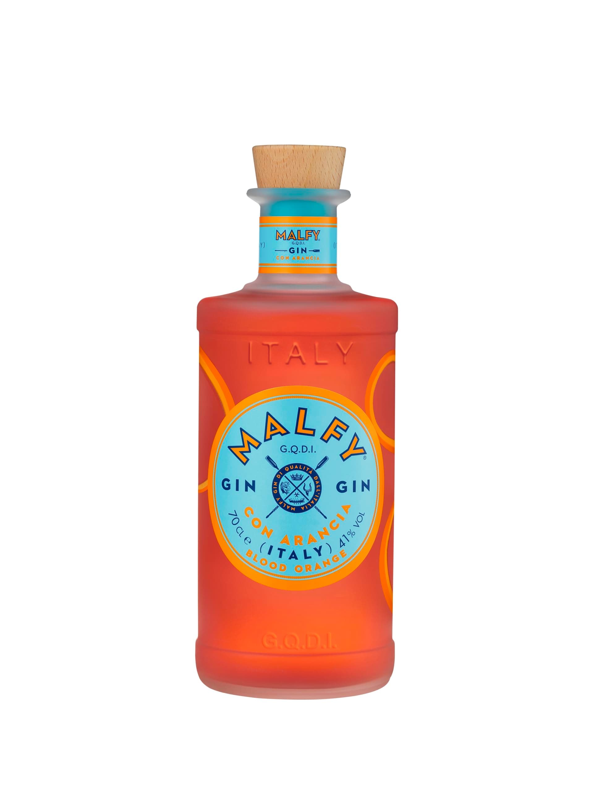 Malfy Gin con Arancia – Super Premium Gin aus Italien mit italienischen Blutorangen – 41 % Vol – 1 x 0,7L Berry, Trockenfrüchte, Kräuter, Zitrusfrüchte 0,7l