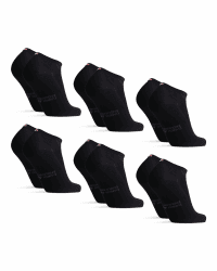 DANISH ENDURANCE 6 Paar Bambus Sneaker-Socken, Kurze Sommer Bambus Socken, Ultraweiche Halbsocken, Atmungsaktiv & Leicht, Unisex, für Damen & Herren 39-42 Schwarz