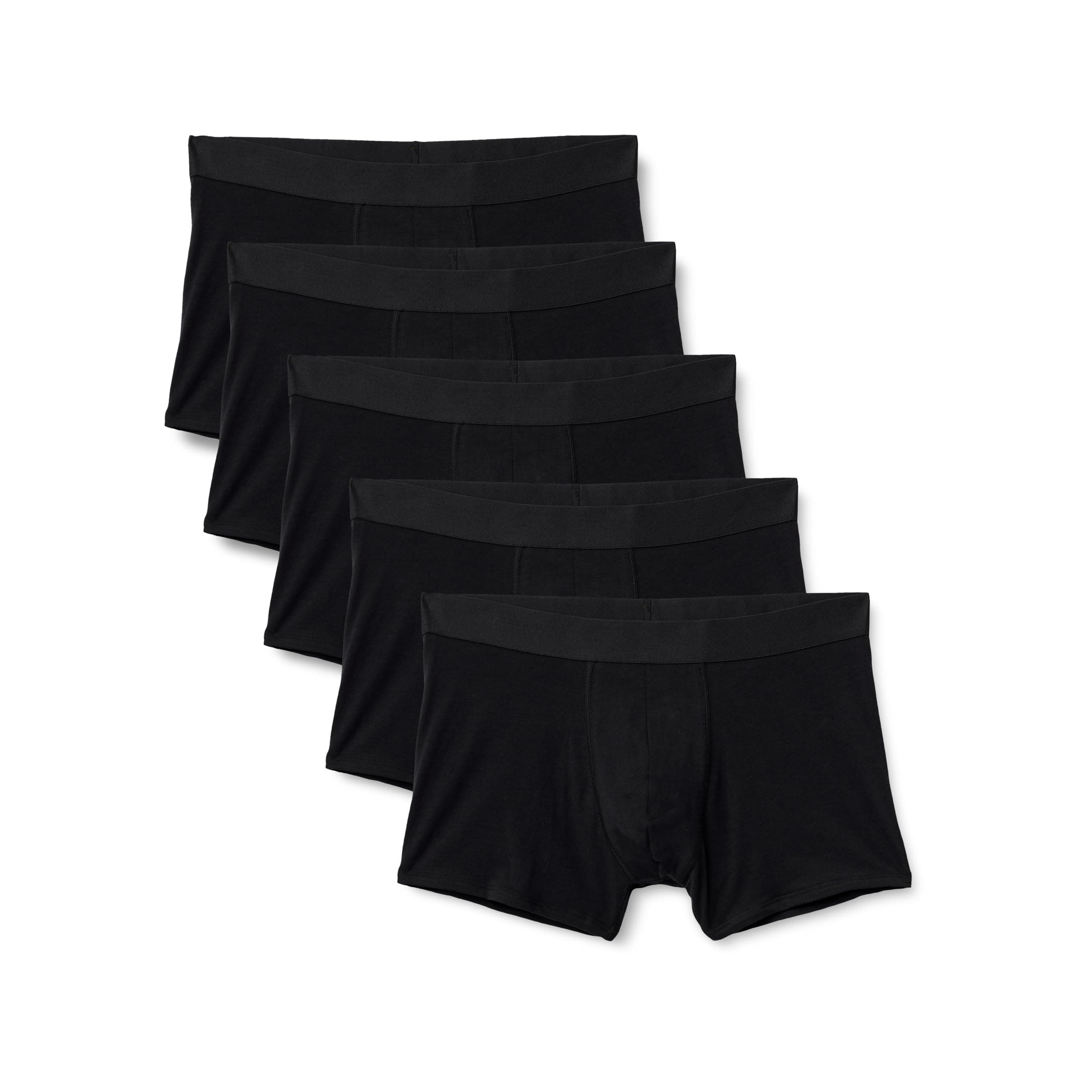 Amazon Essentials Herren Boxershorts aus Baumwolljersey Unterwäsche, 5er-Pack mid leg length L Schwarz