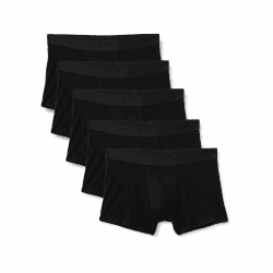 Amazon Essentials Herren Boxershorts aus Baumwolljersey Unterwäsche, 5er-Pack mid leg length L Schwarz