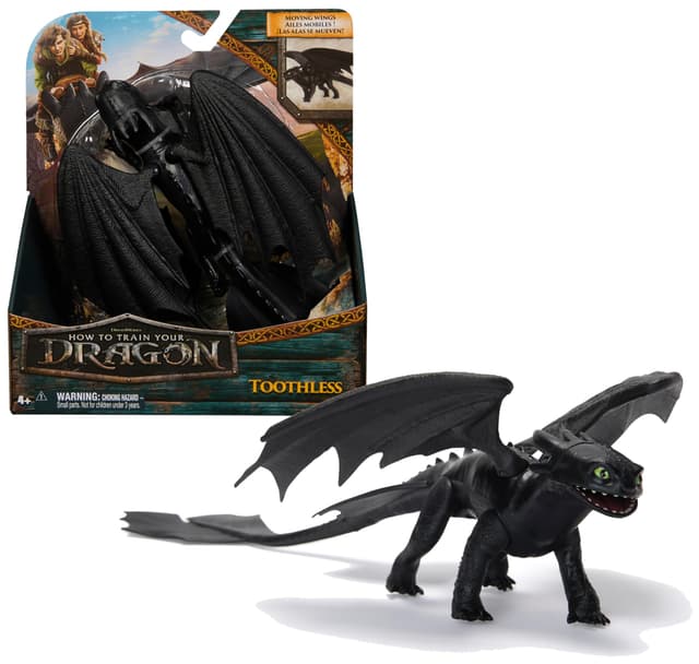 Dreamworks How to Train your Dragon, 22cm lange Basis-Drachenfigur Ohnezahn, Spielzeug für Kinder ab 4 Jahren
