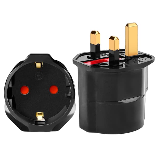 UK Adapter Reiseadapter [2 Pack] England Deutschland Stecker, Stromadapter Reisestecker Schuko EU zu UK Steckdose Schottland Irland Travel Plug, Reiseadapter Typ G EU zu UK Adapter Schwarz