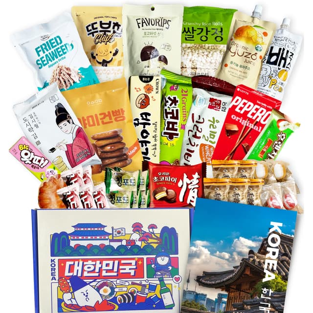 ASIA Snack Box – Original Korea & Japan Snacks & Drinks | Süß & salzig | Mit Kultur-Guide auf Deutsch | (Korea Snack Box)