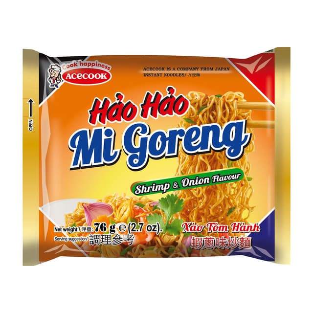 ACECOOK - HH Instant Nudeln Garnelen & Zwiebel - Multipack (30 X 76 GR) 76 g (30er Pack)