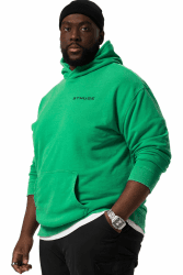STHUGE Hoodie, Oversized, Acid Washed, Kapuzenprint, bis 8 XL 819336 XXL Große Größen Grasgrün