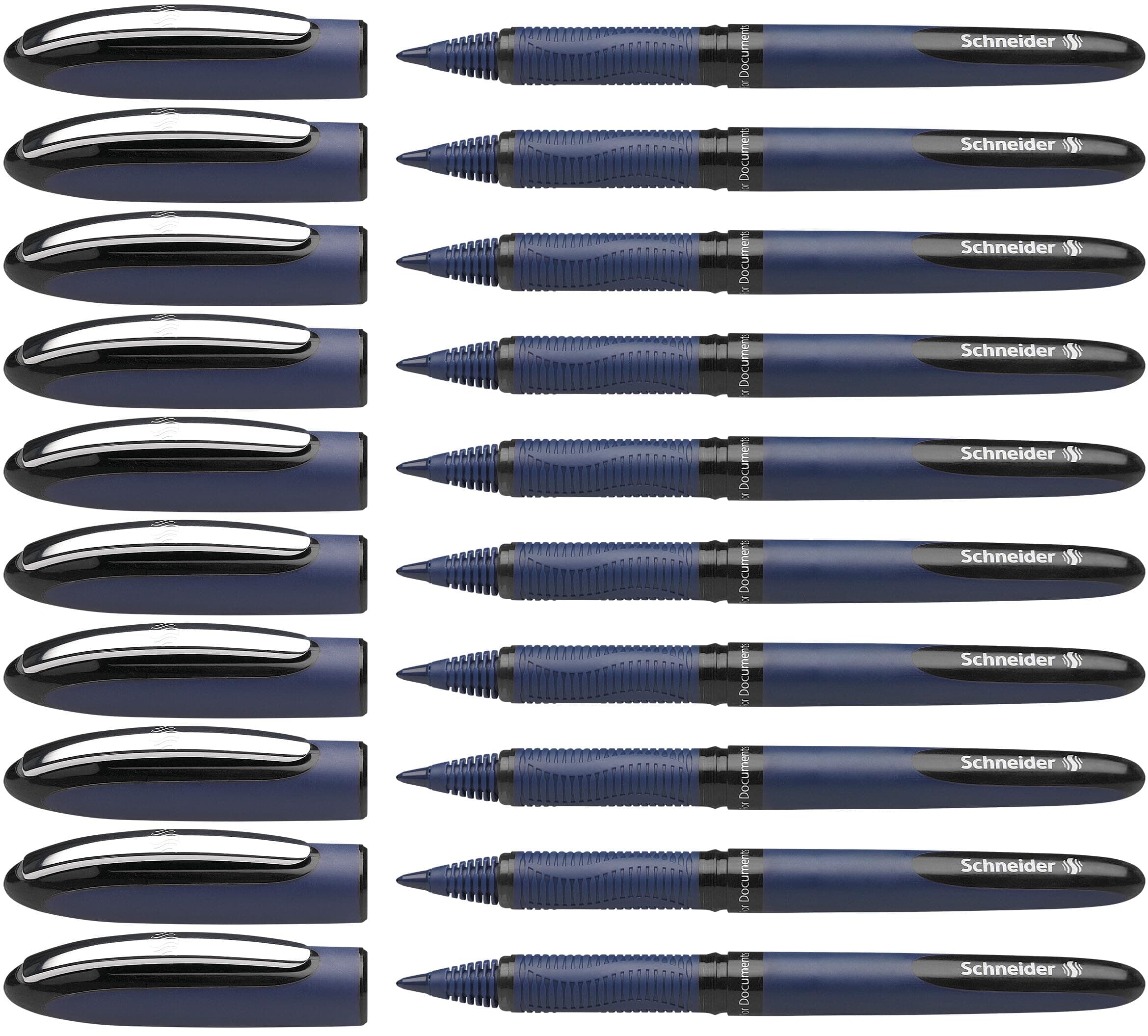 Schneider 183001 One Business Tintenroller (Dokumentenecht mit 0,6 mm Strichstärke, Made in Germany) 10er Pack, schwarz schwarz 1 stück (10er Pack)