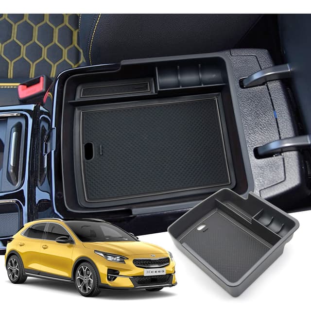 GAFAT 2018-2024 2025 Ki-a Ceed SW GT Proceed GT/XCeed GT Mittelkonsole Aufbewahrungsbox Armlehne Organizer Tray Mittelarmlehne Handschuhfach, Kompatibel mit Kia Ceed XCeed Zubehör (Schwarz 1) Rot 1