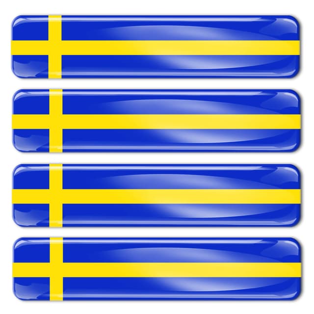 Biomar Labs® 4 x Aufkleber 3D Gel Silikon Stickers Sweden Schweden Schwedische Flagge Fahne Flag Autoaufkleber F 22