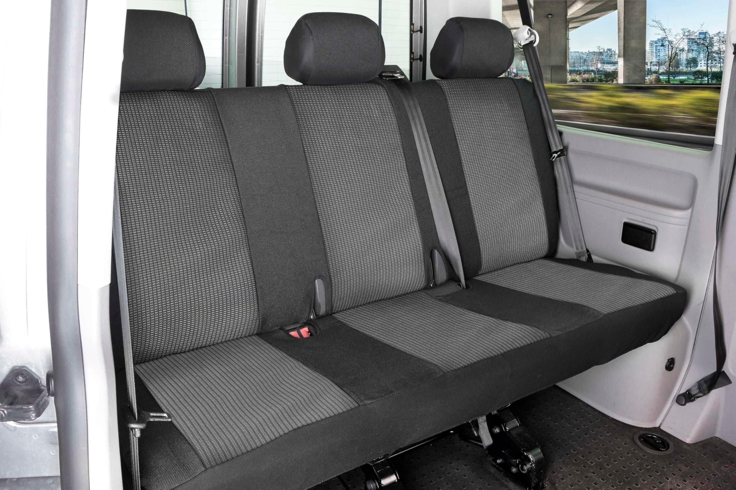 Walser Transporter Sitzbezüge Universalgröße, Autoschonbezug für 3er Bank + 3 Kopfstützenbezüge, Auto Sitzbezüge aus Premium Jacquard, 3er Bankbezug Transporter, Auto Sitzauflagen für Van 3er Bankbezug hinten, 3 Kopfstützenbezüge