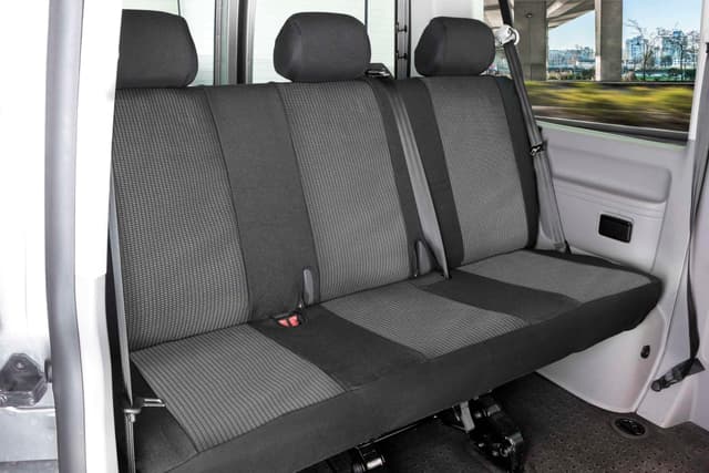 Walser Transporter Sitzbezüge Universalgröße, Autoschonbezug für 3er Bank + 3 Kopfstützenbezüge, Auto Sitzbezüge aus Premium Jacquard, 3er Bankbezug Transporter, Auto Sitzauflagen für Van 3er Bankbezug hinten, 3 Kopfstützenbezüge