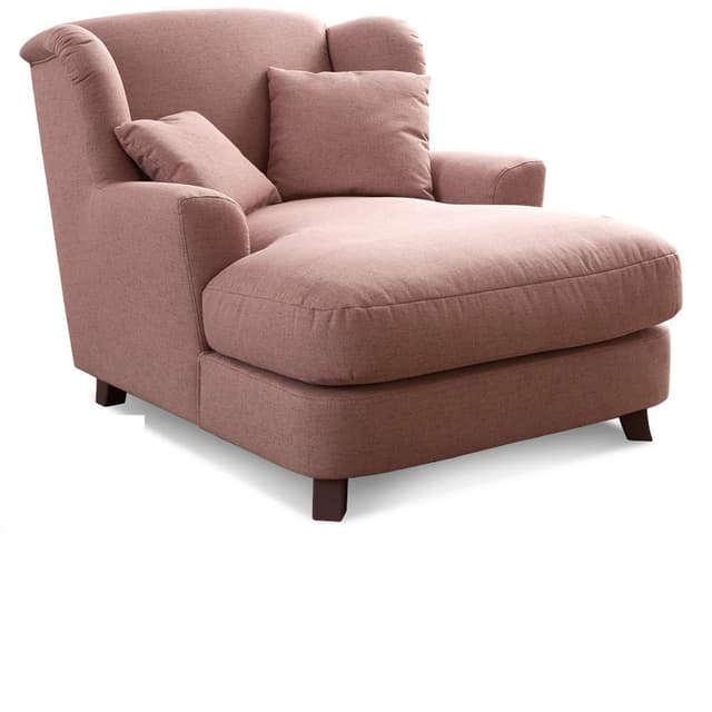 Cavadore XXL-Sessel Assado / Großer Polstersessel mit Holzfüßen und großer Sitzfläche / Inkl. 2 Zierkissen / 109 x 104 x 145 / Flachgewebe Altrosa Flachgewebe Linea Linea Altrosa