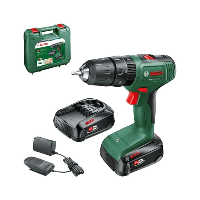 Bosch Akku Schlagbohrschrauber EasyImpact 18V-40 (2 Akku 2,0 Ah, 18 Volt System, im Koffer) 40 Nm | 13 mm Bohrfutter 2x 2.0 Ah Akku