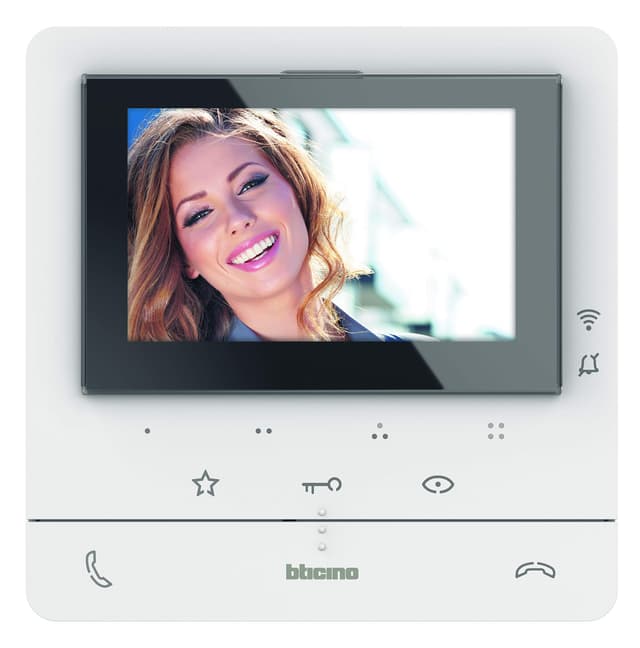 BTICINO, Video-Hausstation Classe 100X16E mit WLAN-Anbindung, 7" Touchscreen, zur Erweiterung für ein Zweifamilienhaus, Farbe: Weiß, 344932 Videohausstation mit Smartphone-Anbindung