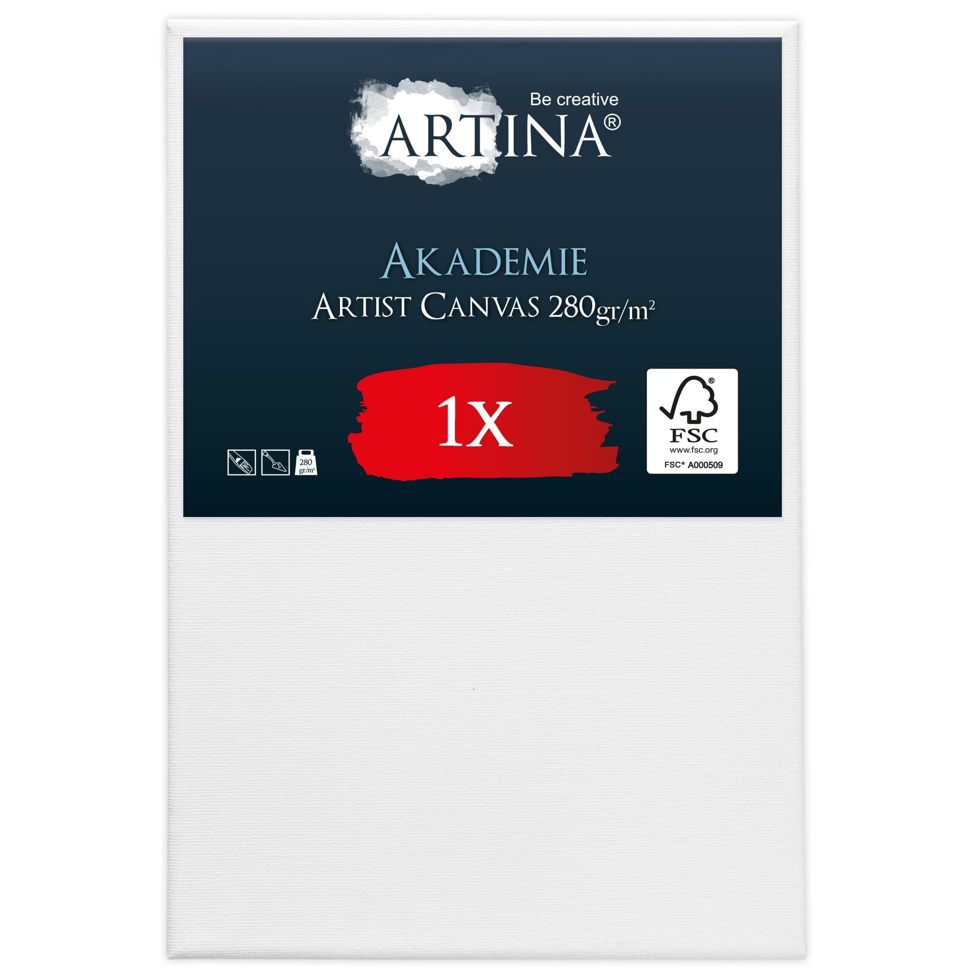 Keilrahmen Leinwand zum Bemalen 60x90 cm – Artina FSC® bespannter Keilrahmen Leinwände zum malen für Acrylfarben Canvas 100% Baumwolle – Acryl Keil Rahmen