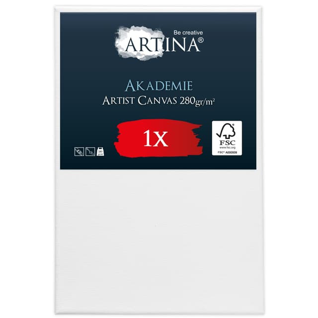 Keilrahmen Leinwand zum Bemalen 60x90 cm – Artina FSC® bespannter Keilrahmen Leinwände zum malen für Acrylfarben Canvas 100% Baumwolle – Acryl Keil Rahmen