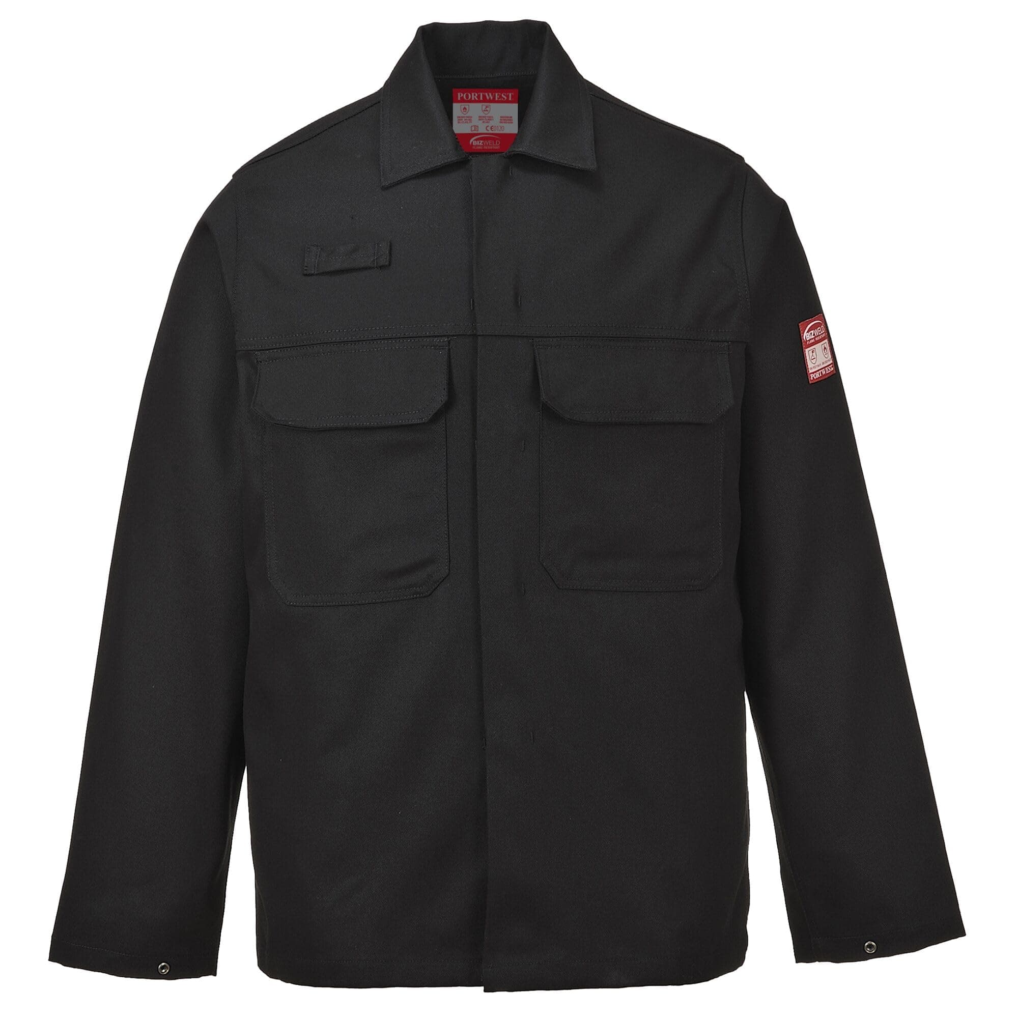 Portwest BIZ2 Herren Flammenresistente Bizweld FR Arbeitsjacke Schwarz, S S Schwarz
