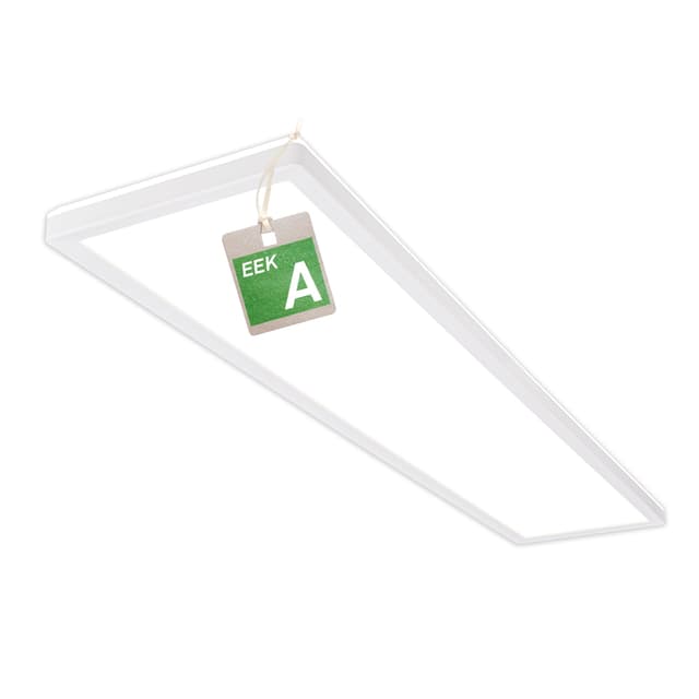 BRILONER - LED Deckenleuchte Effizienzklasse A, 98cm, ca. 50.000h Licht, 21W bei 4800lm, LED Panel flach, helle energiesparende Deckenlampe Wohnzimmer, Küchenlampe, Wohnzimmerlampe 98x20x3 cm, Weiß Eckig 98 cm