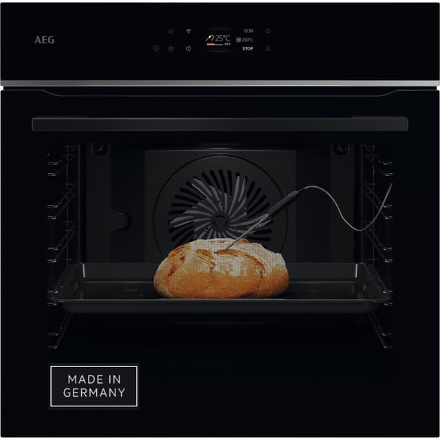 AEG Wifi Einbaubackofen,Serie 7 TFT-Full-Touch-Farbdisplay mit Kochassistent, Made in Germany, Pyrolyse Selbstreinigung, Kerntemperatursensor: für Punktgenaues Garen, Schwarz, TE7PB62WAB TFT-Touch | mit Pyro | Schwarz Modell 2025