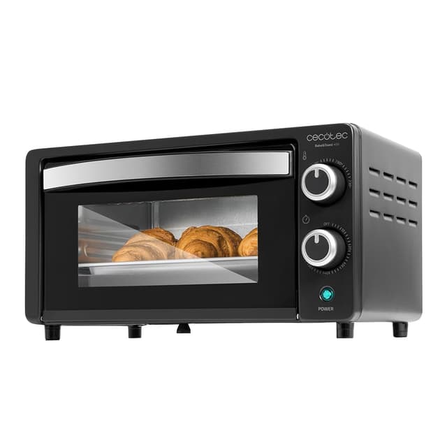 Cecotec Tischofen Bake&Toast 1090 Black, 10 L, 1000 W, 60-Minuten-Timer, Temperaturregelung bis zu 230ºC, Backblech, Grillrost und Zange mit Griff 10 L Schwarz