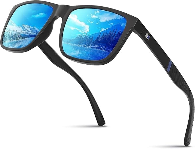 Glapeame Polarisiert-Sonnenbrille-Herren-Damen-Sunglasses-Men-Woman-Unisex Sonnenbrillen Geeignet für Outdoor-Aktivitäten 3-schwarz Blau