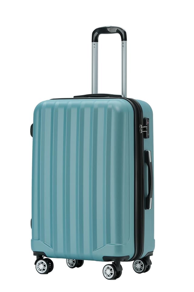 BEIBYE TSA-Schloß 2080 Gepäck Zwillingsrollen Reisekoffer Koffer Trolley Hartschale Dehnungsfuge (Ice Blue, L) Ice Blue L