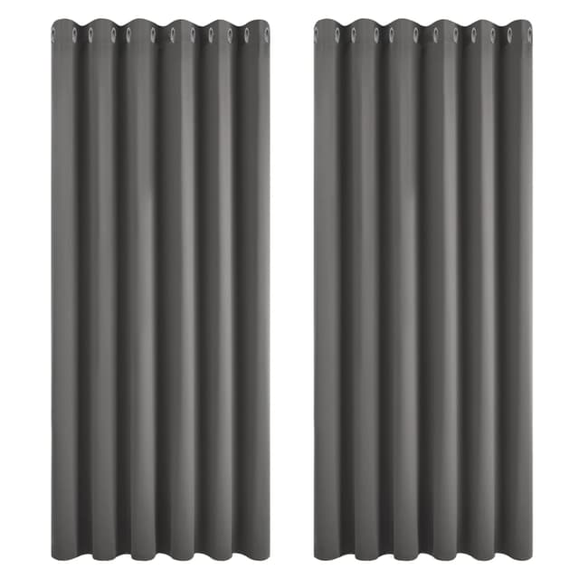 Deconovo Verdunkelungsvorhänge Vorhang Blickdicht Kälteschutzvorhang Gardinen Abdunkelnde Vorhänge Wohnzimmer Modern, 229x229 cm(HöhexBreite), Dunkelgrau, 2er Set H229 x B229 cm (2er Pack) Dunkelgrau