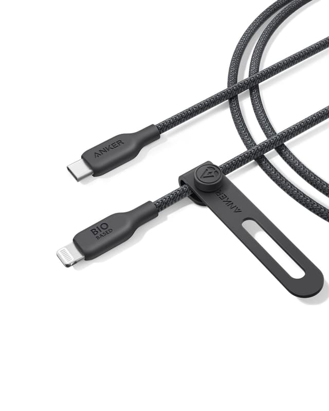 Anker USB-C auf Lightning Ladekabel, 541 Bio-Nylon Ladekabel (Phantomschwarz, 180cm), MFi Zertifiziert, Schnellladekabel für iPhone 14/ Plus/Pro Max 13/ Pro 12 11 X XS XR 180cm Schwarz