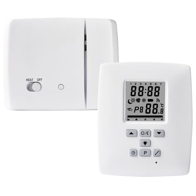 Electraline 59218 Thermostat Digital Wireless mit Funk 868 MHz, weiß